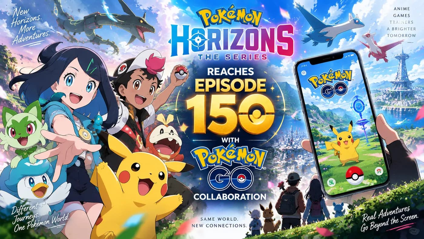 Pokémon Horizons Reaches Episode 150 With Pokémon GO Collaboration cover art